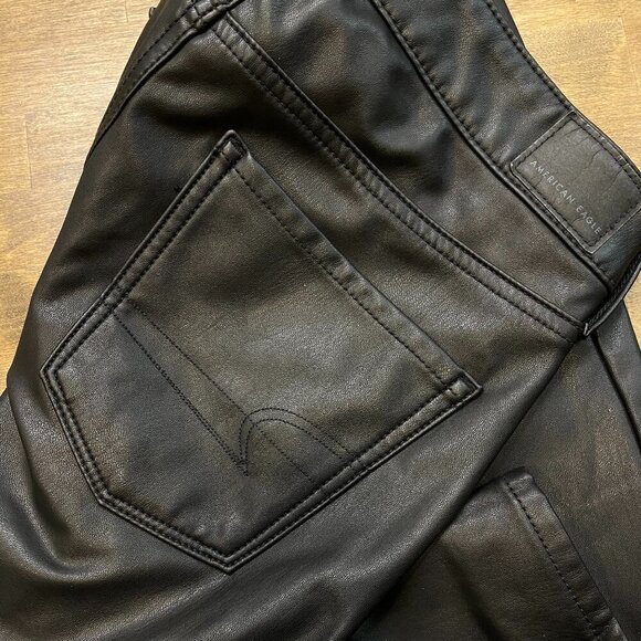💛American Eagle Vegan Leather High-Waisted Skinny Pants Soft Lined & Stretchy - Picture 5 of 7